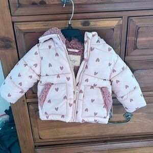 NWT Jessica Simpson Baby Girl Pink Winter Coat Size 12 Months
